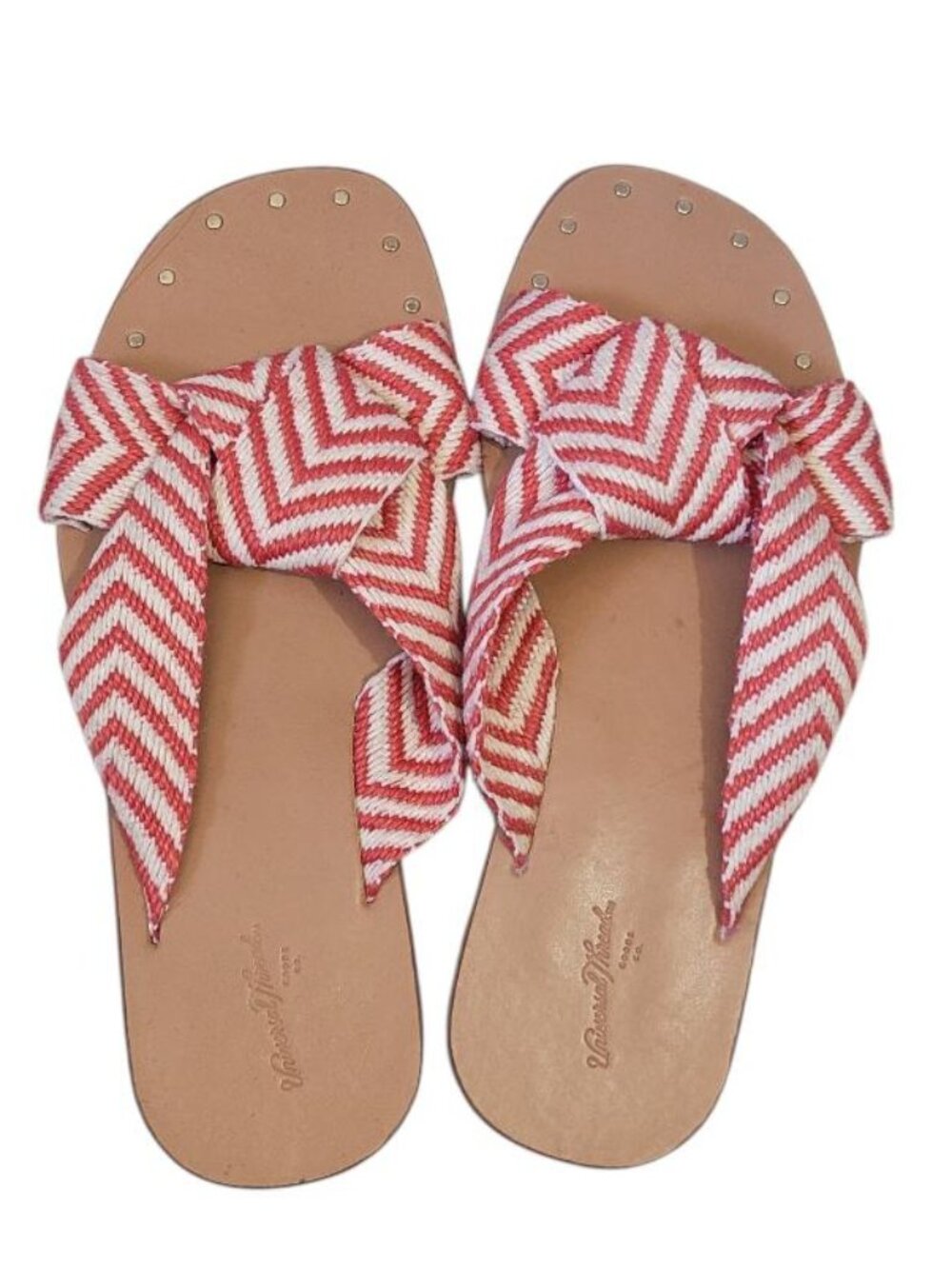 Red and white universal threads sandals Size 7